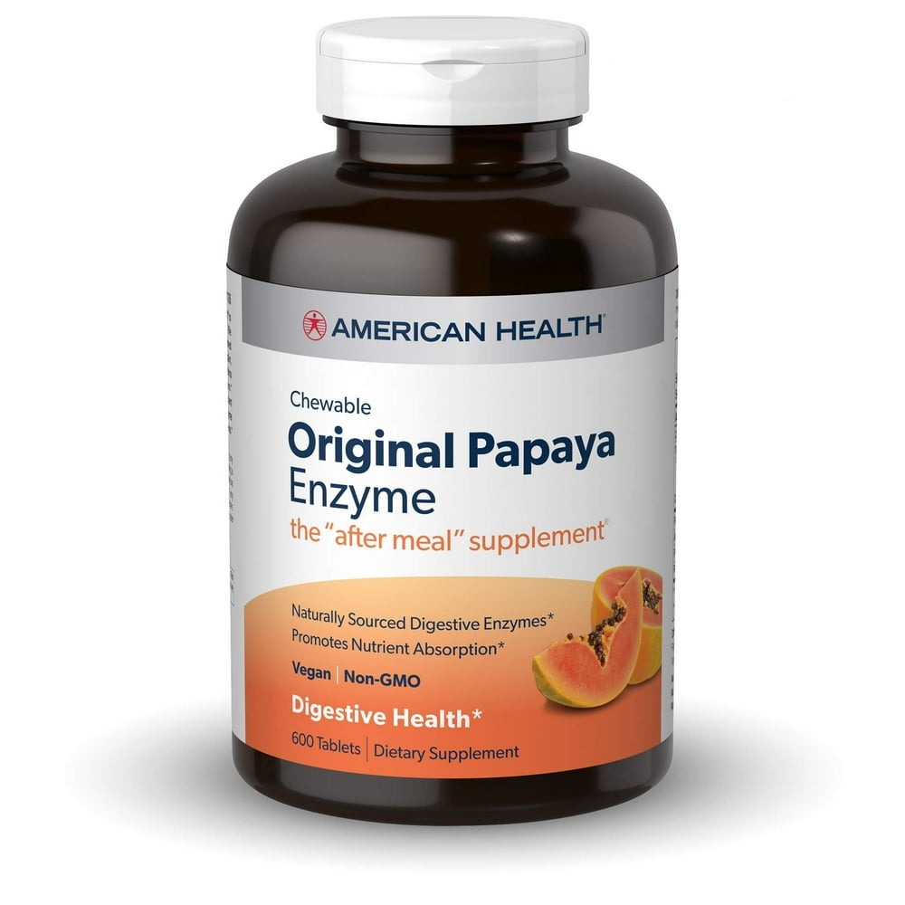 American Health Original Papaya Enzyme Chewable Tablets Promotes