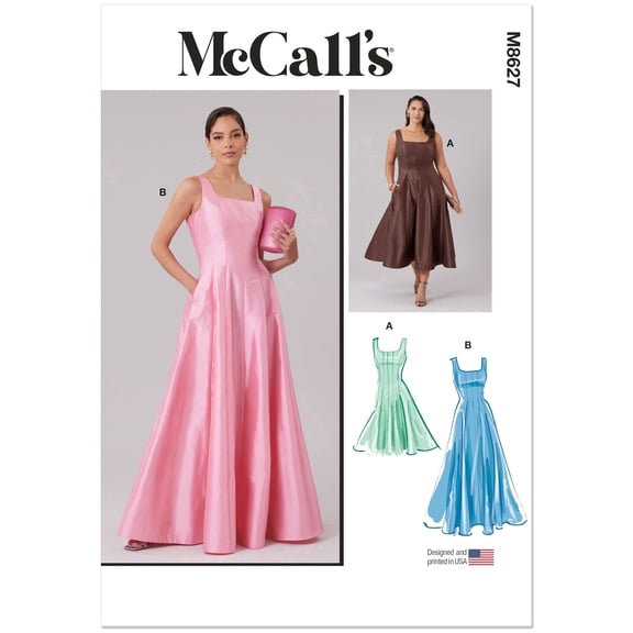 McCall's Sewing Pattern 8627 - Misses' and Women's Dress in Two Lengths, Size: Y6