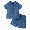 thumbnail image 4 of NIEWTR Toddler Boy’s Button Down Shirt and Shorts Set 2 Piece Casual Outfit Soft Breathable Cotton Summer Clothes for Daily Activity(A1-Navy,2-3 Years), 4 of 5