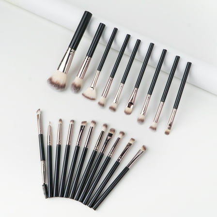 Colliford Makeup Brush Set,20 Pcs Makeup Brushes Kit with Soft Bristle, Travel Makeup Brush Set for Foundation, Concealer, Blush, Nose Contour, Contouring and Eyeshadow(Black&Coffee)