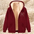 thumbnail image 1 of Chaqueta y sudadera informal con capucha de manga larga para mujer, con estampado de moda, de polar y capucha, 1 of 4