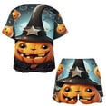 thumbnail image 3 of Halloween Ghosts Horror Pumpkin Pajamas Set Womens Loungewear Sleepwear 2 Piece PJ Sets, 3 of 7