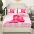 thumbnail image 3 of Pink Cowgirl Sheet Set,Cowgirl Gifts Western Bed Sheets Deep Pocket Twin,Cowboy Boots Hat Fitted Sheet Teen Women Wild West Bedding Flat Sheet 1 Pillow Case, 3 of 5