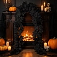 thumbnail image 7 of Fall Halloween Decoration for Home Indoor Outdoor Clearance Under $5.00!Halloween Dark-Themed Ornament Artificial Maple Leaf Thanksgiving Wall Hanging Artificial Maple Leaf With Black Wicker, 7 of 7