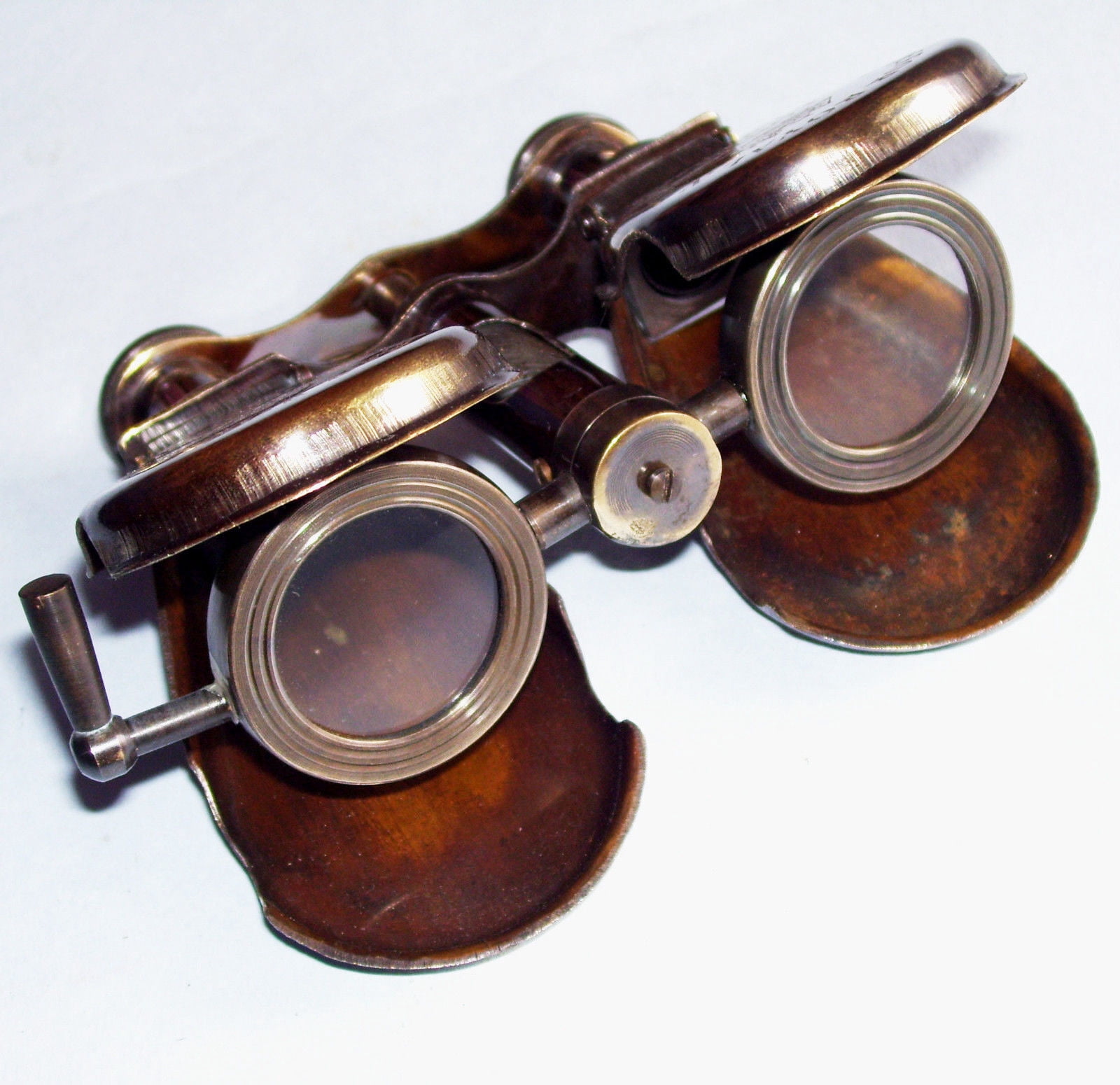 Vintage Binocular Folding Monocle Telescope Spyglass Solid Brass Antique Finish