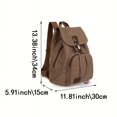 thumbnail image 2 of 1pc New Retro Trendy Girls Outdoor Canvas Backpack, Students School Bag Fashion Backpack, Simple Solid Color Bag, Students Commuter Bag For Daily Use, 2 of 5