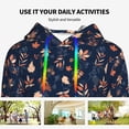 thumbnail image 4 of Honeii Autumn Leaves With Blue Pattern Womens Oversized Hoodies Long Sleeve Sweatshirts Pullover Fall Outfits with Pocket-Medium, 4 of 7