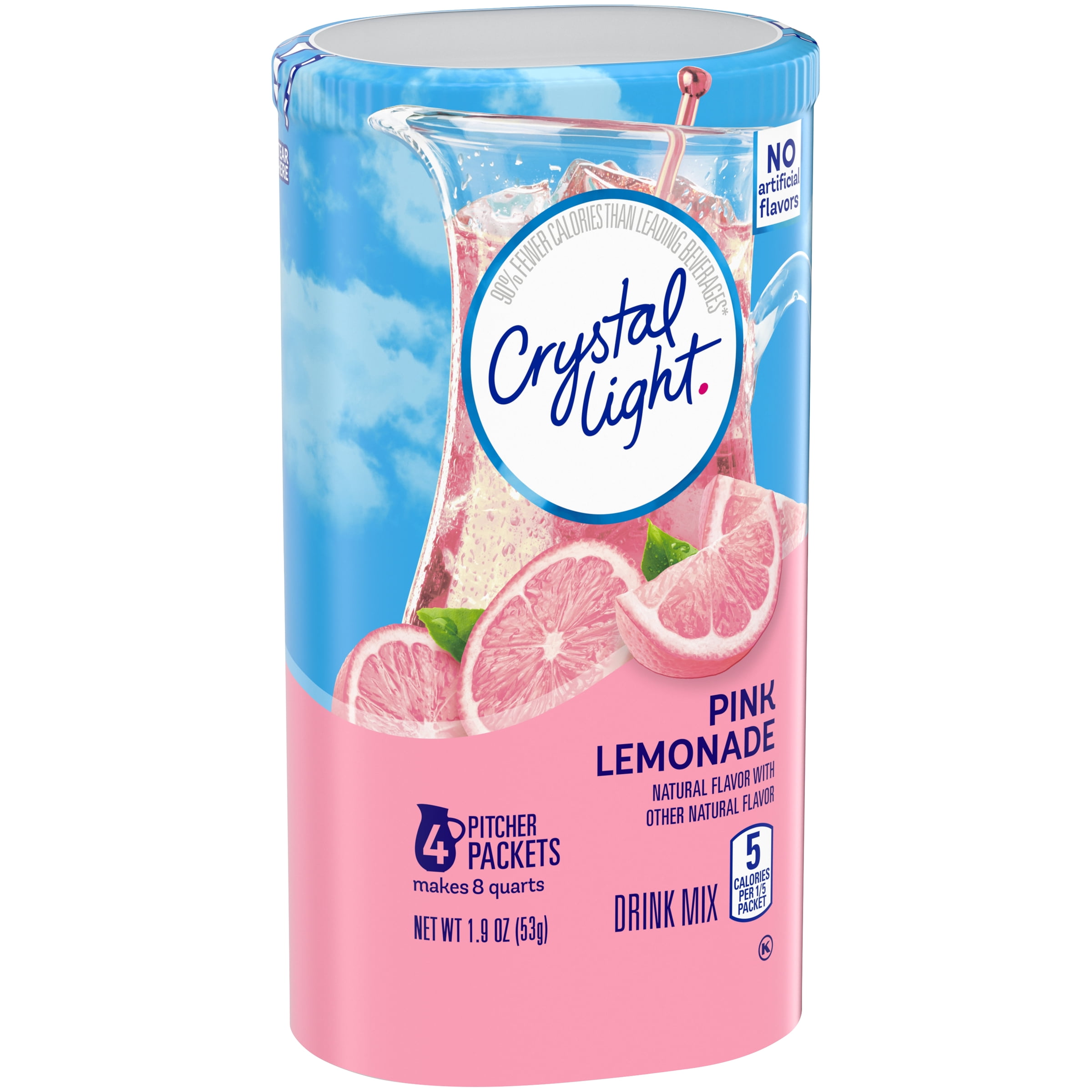 Crystal Light Pink Lemonade Powdered Drink Mix, 1.9 oz Can