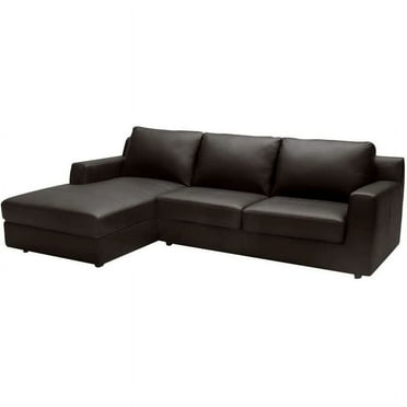 Taylor Premium Brown Leather Sectional Sleeper with Storage, Right Facing Chaise