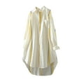 thumbnail image 2 of GaThRRgYP Summer Tops for Women,Womens Summer Tunics Tops Short Sleeve,Ladies Fashion Color Stripe Long Sleeve Cotton Casual Loose Shirt Coat Yellow L, 2 of 9