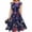 Vermilion, variant on Cocktail Dresses for Women Floral Print Cap Sleeve Belted A-Line Knee Length Swing Midi Dress Casual Summer Tea Party Dress