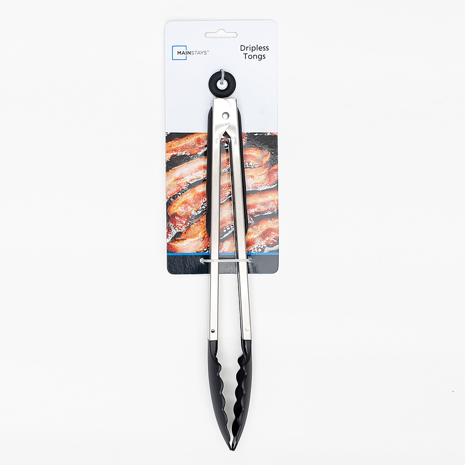 Mainstays 13 Inch Rust Resistant Nylon End Stainless Steel Dripless Kitchen Tongs