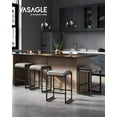 thumbnail image 2 of Bar Stools Set of 2, Counter Height Bar Stools, Synthetic Leather with Stitching, 26-Inch Tall, Dove Gray, 2 of 9