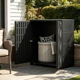 thumbnail image 4 of VICESIM 10 Cu.Ft Resin Outdoor Cabinet Black Space Saving Shed For Apartment Entrance, 4 of 7