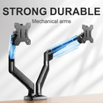 thumbnail image 6 of Dual Monitor Mount Stand for 13-32 inch Screens, 360° Heavy Duty Adjustable Arm Desk Mount with Tilt, Swivel, Rotation, Holds Up to 22lbs per Monitor Arm, 6 of 7
