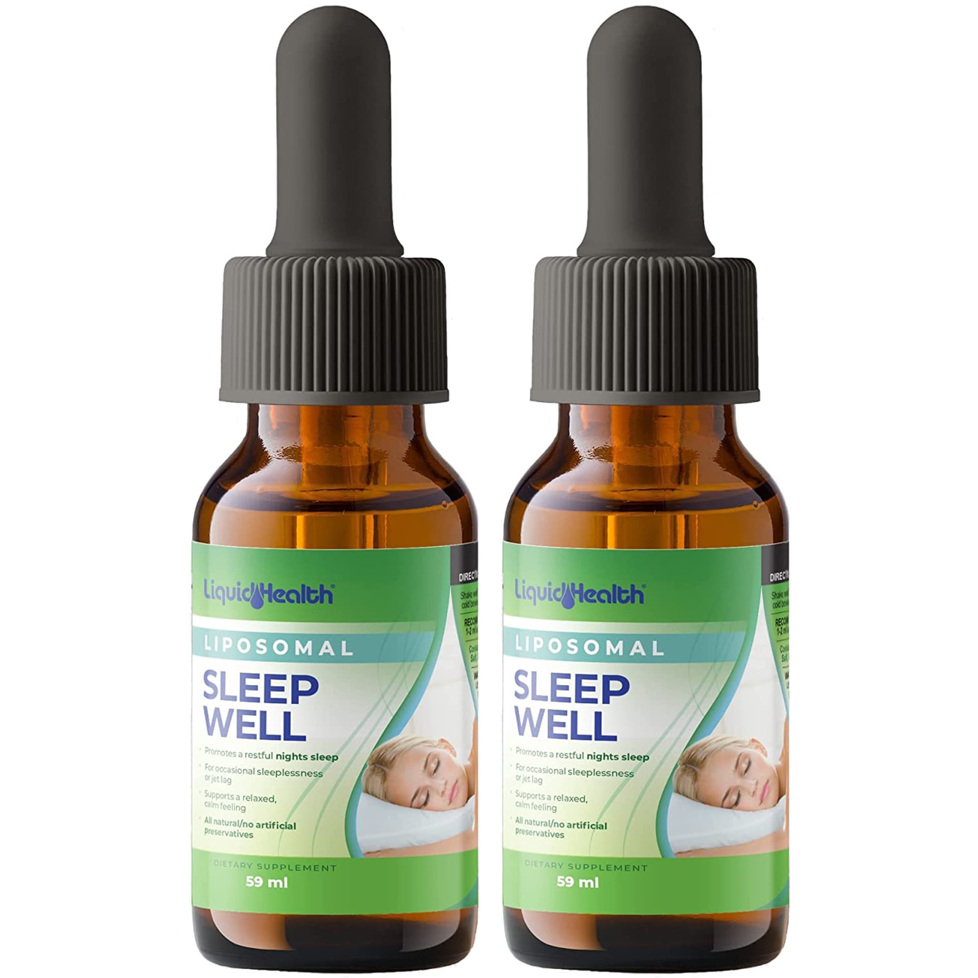 LIQUIDHEALTH Sleep Well Liquid Sleep Supplement Melatonin Drops Natural