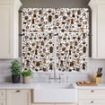 thumbnail image 3 of Kitchen Window Curtains Valance and Tier Set, Coffee Maker Beans Cups Cake Rod Pocket Tier Curtain Valance Set, Coffee Time Light Filtering Cafe Curtains for Bedroom Living Room, 3 of 9