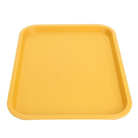 

Fast Food Tray Rectangular Food Service Tray PP Thick Professional Rounded Corner For Restaurant Canteen For Customer Yellow