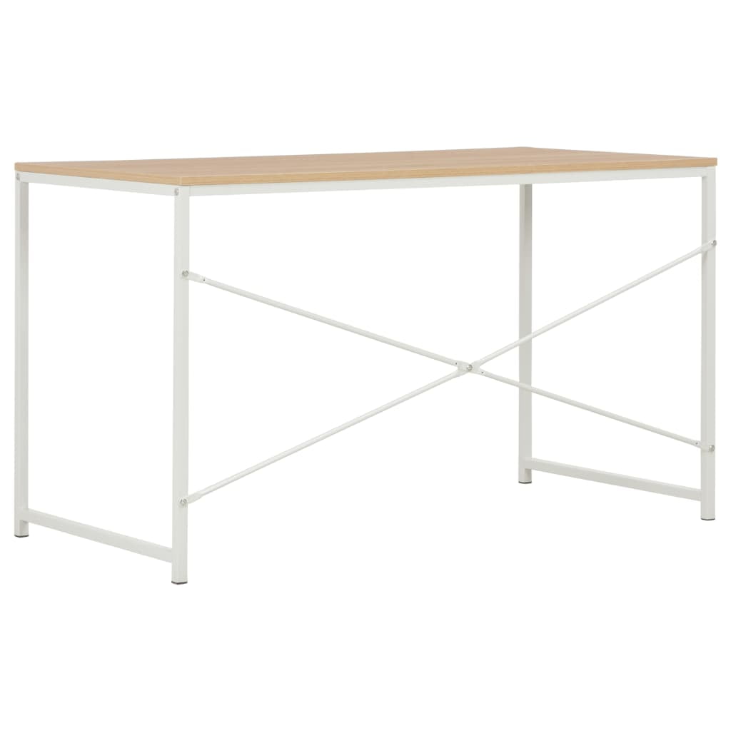 Lowestbest Computer Desk, Modern Writing Desk, PC Workstation for Home Office, White and oak Lowestbest Computer Desk, Modern Writing Desk, PC Workstation for Home Office, White and oak