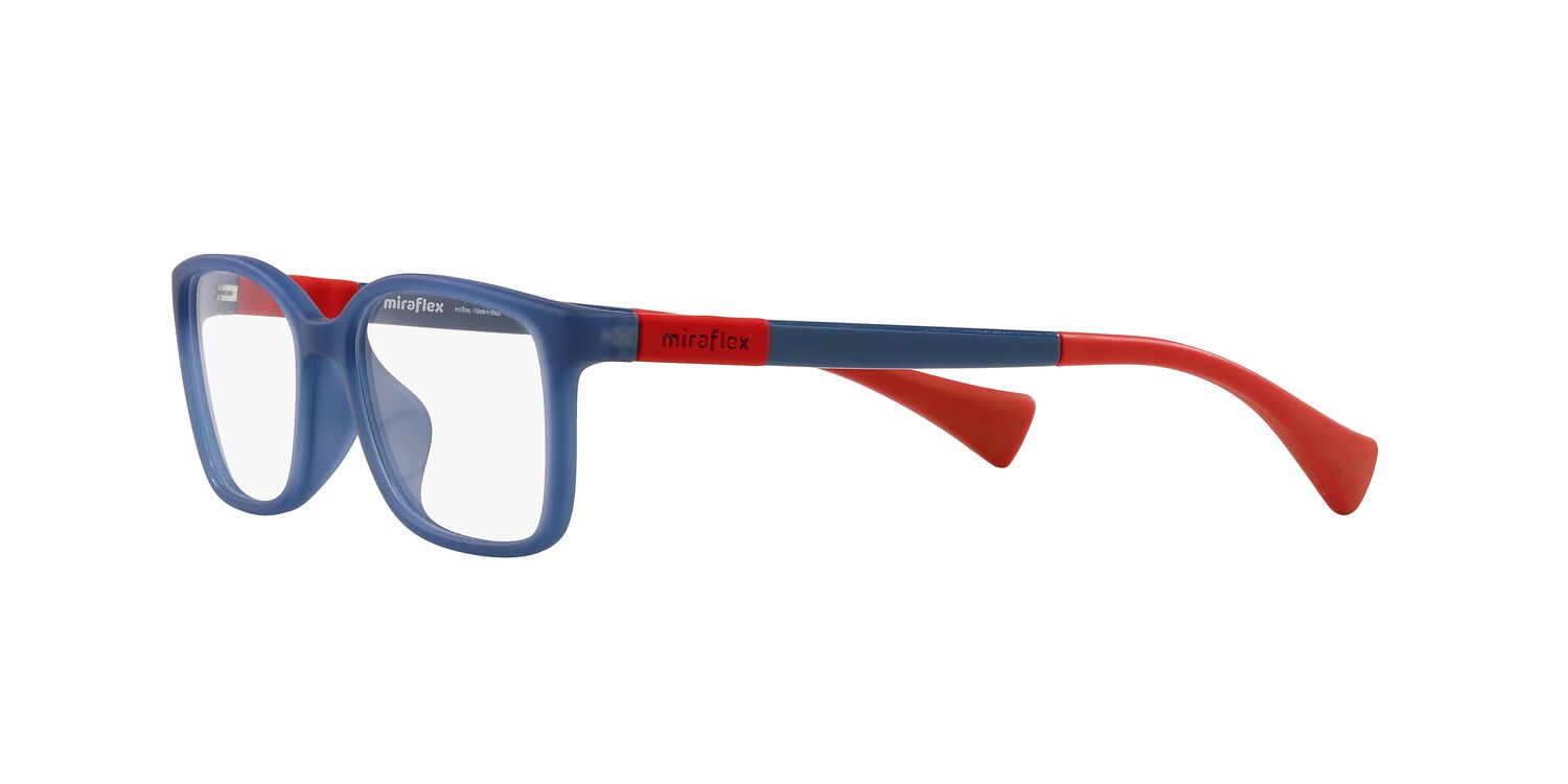Miraflex Youth Size 49 0MF4013 Lifestyle Eyeglasses with Case, Translucent Light Blue