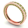 thumbnail image 2 of 1.44 ctw Wedding Band for Women - 14K Rose Gold Natural Peridot Stackable Eternity Ring, 2 of 6