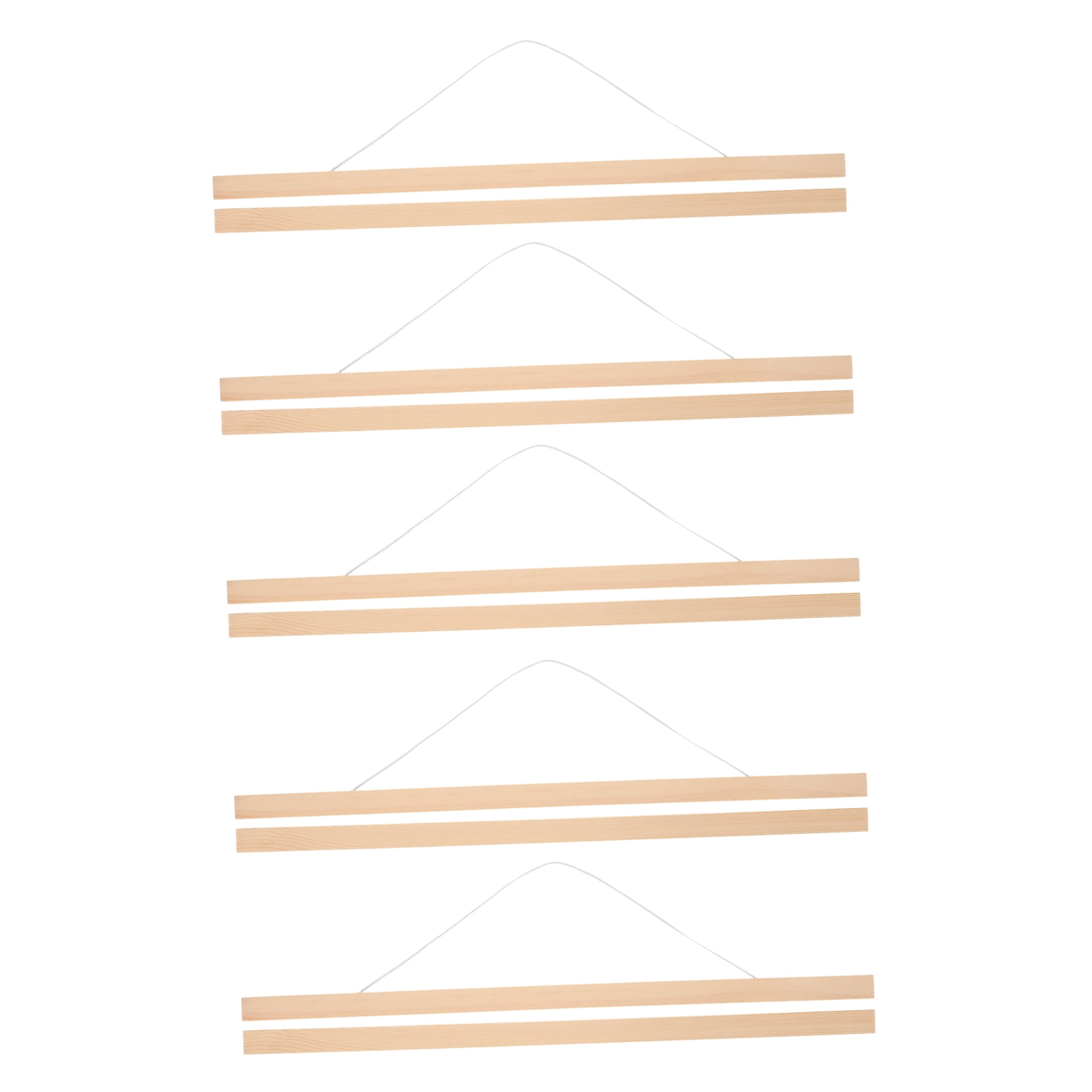 HOMEMAXS DIY Wooden Poster Hanger for Artwork Display Durable Khaki of 5 for Hanging Painting