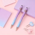 thumbnail image 5 of Weloille 2 Pieces 2 in 1 Retractable Touch Screen Ballpoint Pen, Smooth Writing Sensitive Stylus Pen Combo, Portable Multifunctional Writing Tool for Phone Tablet Screen Office Daily Use, 5 of 5