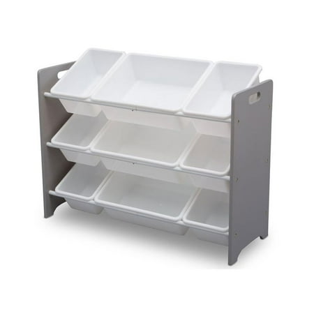 Delta Children MySize 9 Bin Plastic Toy Organizer, Grey