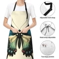 thumbnail image 4 of Kdxio Blue Black Butterfly Art Apron with Pockets Adjustable Kitchen Aprons for Men Women Waterproof Aprons for Cooking,Drawing,Crafting, Baking Household Cleaning, 4 of 5