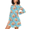 thumbnail image 3 of joogoo Cartoon Clownfish in Sea Women's Long Sleeve Nightgown Sleepwear XXL, 3 of 8
