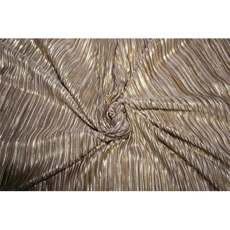 Brown Lurex Pleated Fabric ~ 58quot; Wide