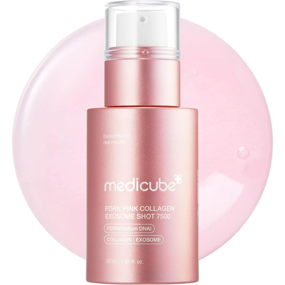 Medicube Sérum Shot Exosome au Collagène Rose PDRN 7 500 PPM / Booster Liquide pour la Peau / Exosome, ADN de Saumon PDRN, Spicules / Teint Irrégulier, Soin des Pores, Texture / Soin de la Peau Coréen 1,01 Fl Oz