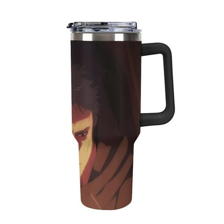 

Nin_ja_Ka_mui Anime Tumbler with Handle Double Wall Stainless Steel Coffee Tumbler with Lid And Straw Leakproof Vacuum Insulated Water Bottle for Car Cold & Hot Drinks 40oz