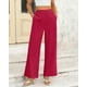 thumbnail image 3 of Pantalones de pierna ancha BTFBM para mujer, elásticos, cintura alta, color rojo Palazzo 18, 3 of 9