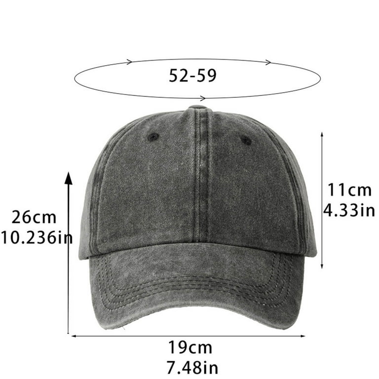 hengsof Vintage Washed Cotton Plain Baseball Caps Adjustable  display picture 1