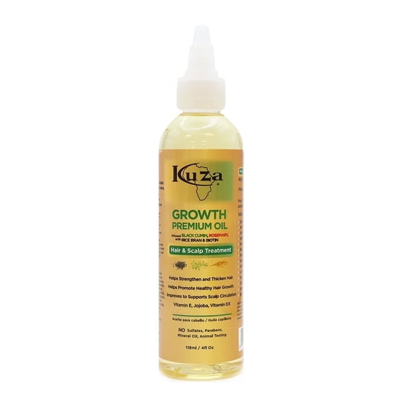 Kuza Growth Premium Oil Hair and Scalp Treatment with Biotin, 4 oz