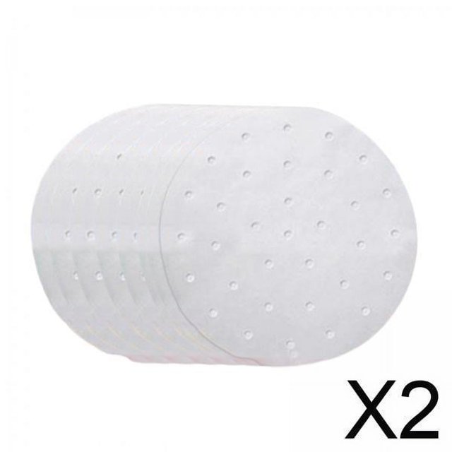 2xPapel De Revestimiento Para Freidora De Aire, Paquete De 100, Papel De De Pergamino Perforado, Redondo, 22cm