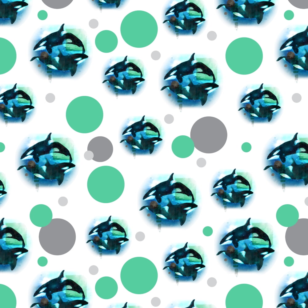 Orcas Killer Whales Watercolor Yin Yang Premium Gift Wrap