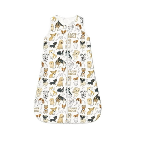 

Haiem I Love Dogs Printed Baby Sleep Sack 0-6 Months Muslin Baby Sleeping Bag Zipper Toddler Wearable Blankets Comfy Stretchy Thin Sleep Sacks-X-Large