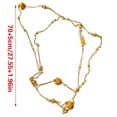 thumbnail image 5 of KCAHPAN Stylish Gold Plated Necklace Jewelry Stylish Sweater Necklace Adornment with Vintage Pumpkin Beads for Trendsetters, 5 of 9