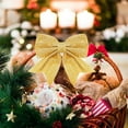 thumbnail image 6 of Duslogis 12 Pack Gold Christmas Wreath Bow Christmas Tree Decorations and Ornaments Bow Xmas Bows for Indoor and Outdoor Decoration, 6 x 4.7 Inches, 6 of 7