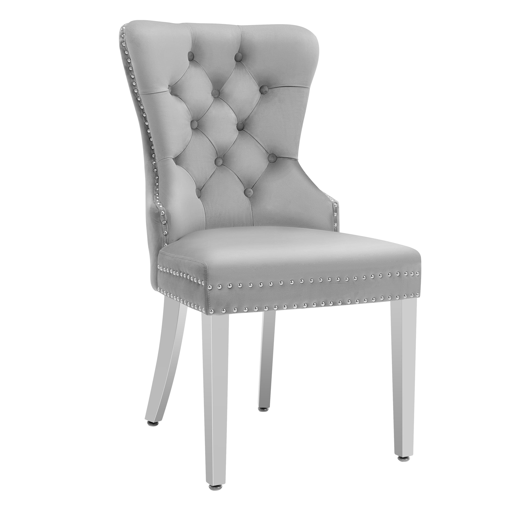 Dove grey cheap velvet dining chairs