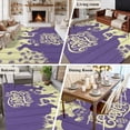 thumbnail image 5 of 5'x7' Area Rugs for Living Room Bedroom, Happy Easter Rabbits Washable Rug Carpet Runner Indoor Outdoor, Spring Daisy Purple Silhouette Wooden Grain Non Slip Floor Mats Area Rug for Kitchen, Nursery, 5 of 8