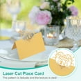 thumbnail image 3 of Uxcell 50Pcs Wedding Place Cards, Laser Cut Love Birds Table Place Cards Folded Tent Cards Name Card, Gold Tone, 3 of 6