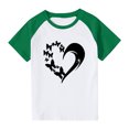 thumbnail image 2 of Feancey T-Shirts d'Été pour Garçons Filles à Imprimé Cœur Manches Courtes Hauts Confortables Amples T-Shirts pour Enfants Décontractés Col Rond T-Shirts Graphiques Rabais de 90 pour Cent Liquidation Vert 7 Ans, 2 of 10