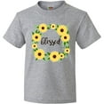 thumbnail image 3 of Inktastic Blessed Sunflower Wreath Youth T-Shirt, 3 of 5
