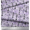 thumbnail image 2 of Soimoi Polyester Crepe Fabric Arrow & Ogee Damask Fabric Prints by Yard 52 Inch Wide, 2 of 3