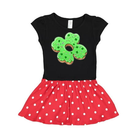 

Inktastic St. Patricks Day Four Leaf Clover Donut with Sprinkles Gift Toddler Girl Dress