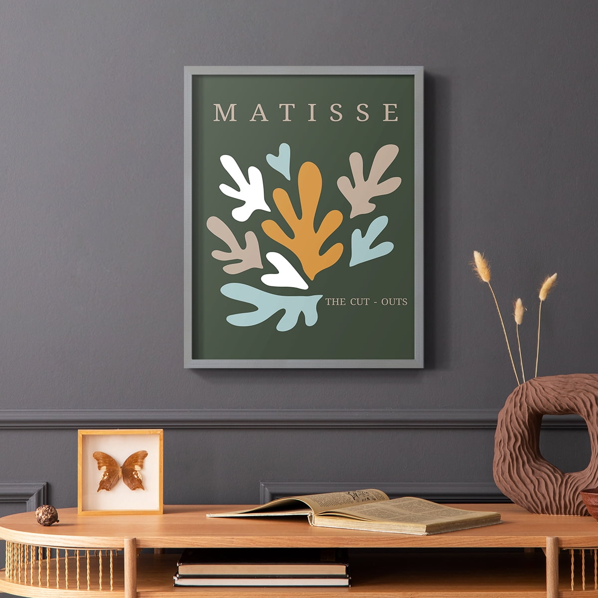 Matisse CDIII in Gray Solid Wood Framed Print No Nail Hanging