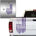 thumbnail image 2 of We The People Distressed American USA US Flag Truck Tailgate Vinyl Decal Preamble of the US Constitution Compatible with most Pickup Trucks - Rear Car Sticker (11" x 20", Purple), 2 of 8